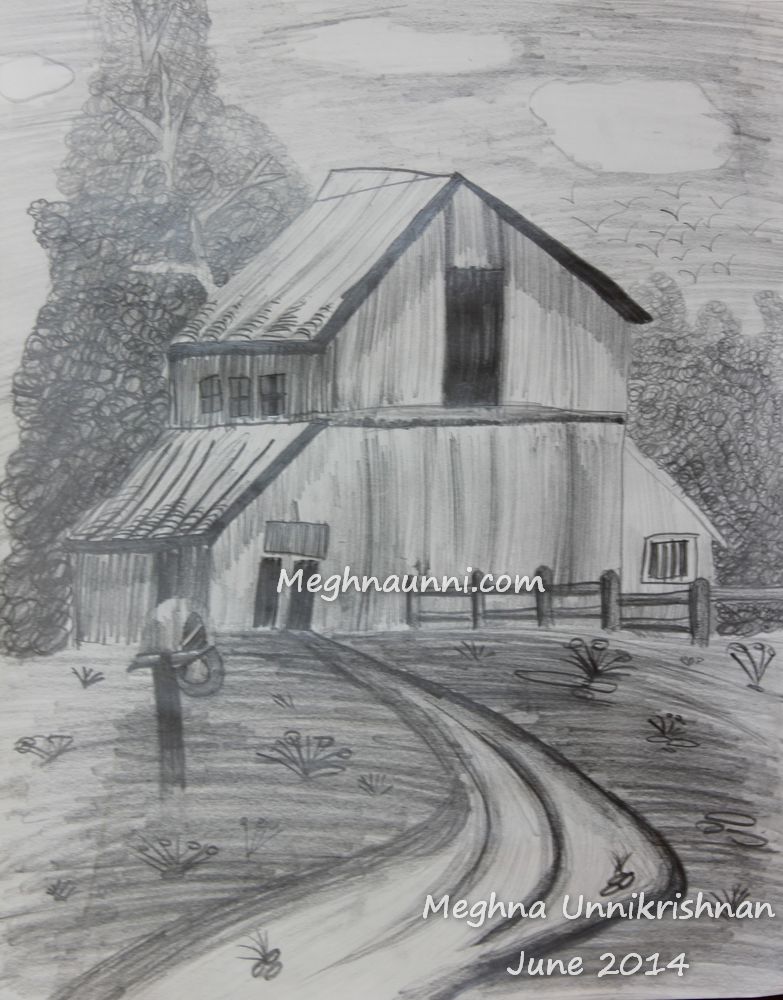 village-house-pencil-shading-by-meghna