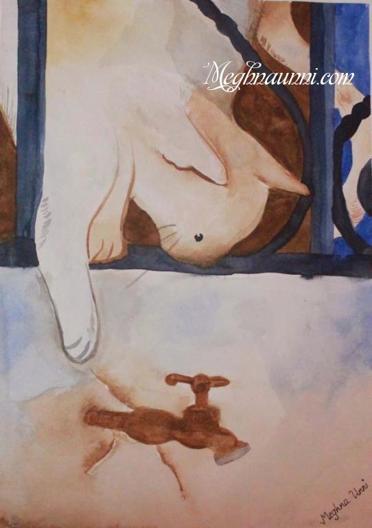cat-painting-water-colour-meghna-unni
