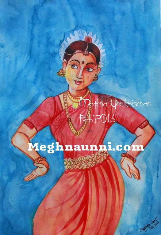 bharathanatyam-dancing-girl-water-colour-by-meghna-unni