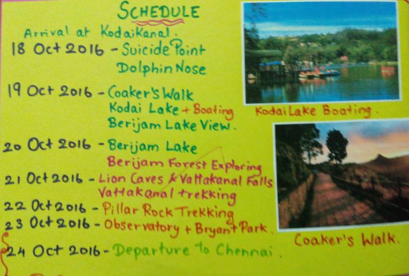 My English CCE Project : Travel Brochure for Kodaikanal Tour – Meghna