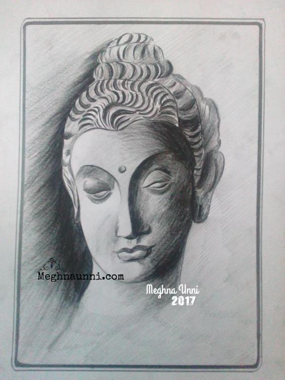 Buddha Face Pencil Shading Work – 