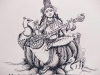 Goddess-Saraswathi-Pen-Sketch-meghna-unni