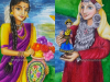 Tamilnadu-and-Kashmiri-Girl-Painting-Meghna-Unni