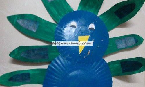 Peacock using paper plate