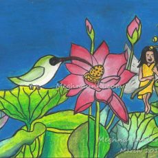 Lotus Fairy Painting by Meghna Unni