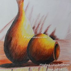 Mud Pots Pencil Color Work
