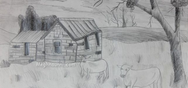 ‘Cattle Grazing’ Pencil Shading