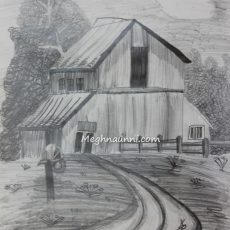 Village House Pencil Shading Work