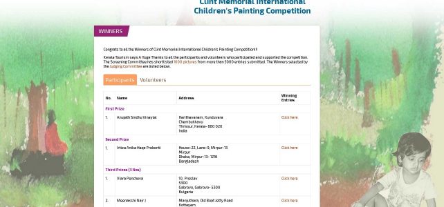 Won 3rd Prize in Clint Memorial International Children’s Painting Competition