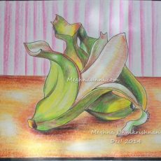Banana Painting using Plastic Crayons