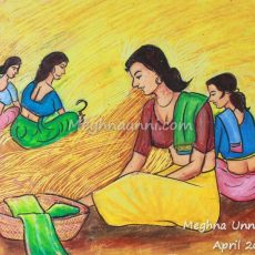 ‘Village Women’ Painting done in Oil Pastels