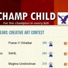 My Champ Child Winnings in Creative Art Contest & Photography Contest