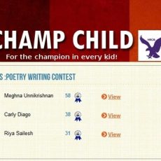 Champchild Poetry Contest Aug 2015 – First Prize