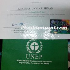 Consolation Award in the 24th UNEP International Painting Competition 2015
