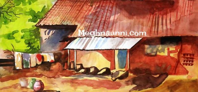 My New Water Colour Painting of a Village House