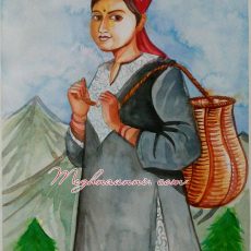 Lady ready to Pluck Tea Leaves Painting