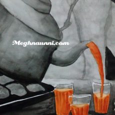 Pouring Tea to Glasses Painting