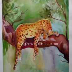 Leopard Water Colour Painting