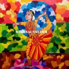 Bharathanatyam Painting of Natarajasana Pose