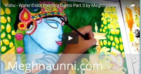 Vishu Watercolor Painting Demo Videos