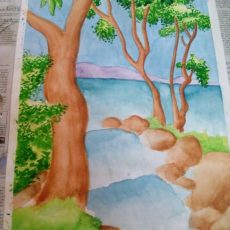 Waterfalls Water Color Painting Video