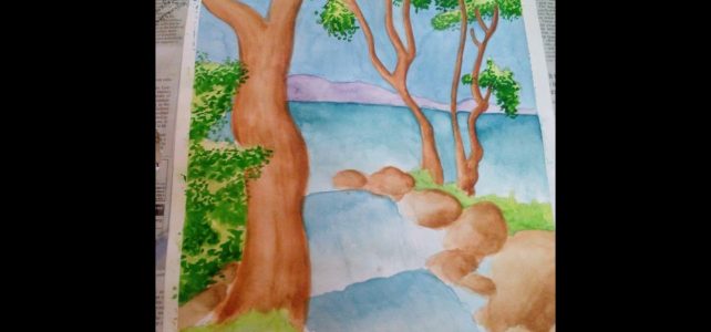 Waterfalls Water Color Painting Video