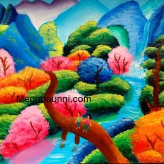 Spring Season Forest Acrylic Painting