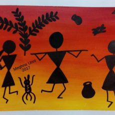 Warli Art Painting Modified using Poster Colors