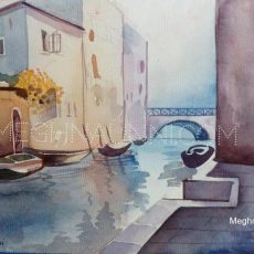 Canal of Venice Watercolor Painting