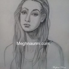 Lady Portrait : Pencil Sketch Drawing