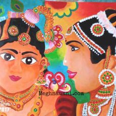 Krishna with a Gopika Acrylic Painting