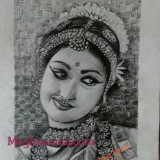 My Favourite Pencil Sketch | Bharathanatyam Dancer