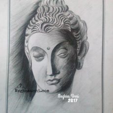Buddha Face Pencil Shading Work