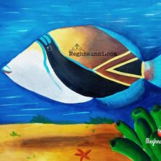 Fish Art : Reef Triggerfish or Humuhumunukunukuāpuaʻa