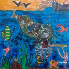 Ocean Pollution | Harmful for Marine Life Drawing