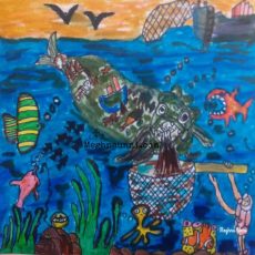 Ocean Pollution | Harmful for Marine Life Drawing