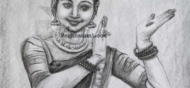 Bharathanatyam Dancer Harinie Jeevitha Pencil Sketch