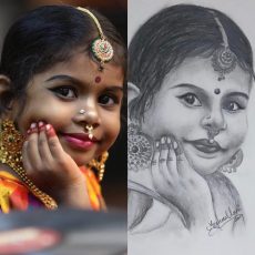 Pencil Sketch of Baby Pranaya Rajesh