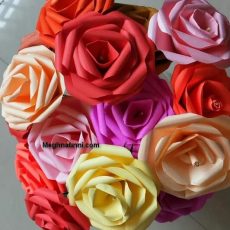 Paper Craft | Rose Flower Using Coloured Paper