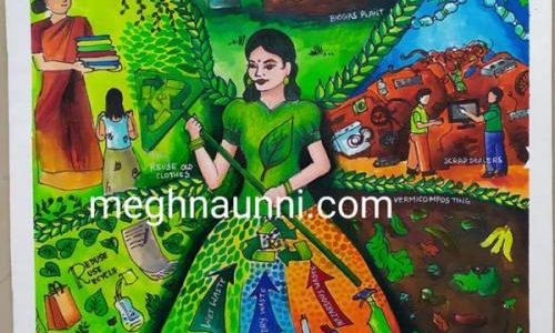 Waste Segregation at Home Painting | Won 1st Prize in Kuppai Matters Painting Competition