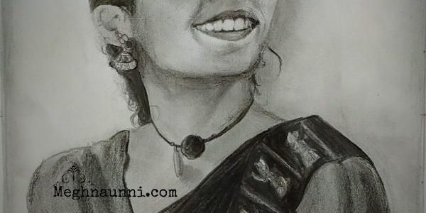 Dancer Kameshweri Ganesan Pencil Sketch