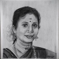 Portrait Sketch of a South Indian Lady