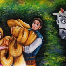 Holiday Painting – 2: A Scene from Disney’s ‘Tangled’ Movie | Rapunzel & Flynn Rider