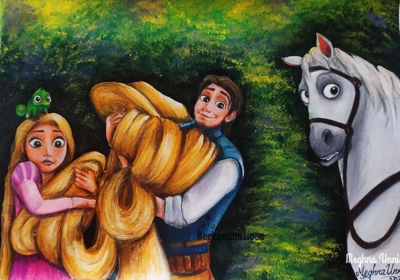 Holiday Painting – 2: A Scene from Disney's 'Tangled' Movie | Rapunzel &  Flynn Rider – 