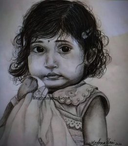 My Pencil Sketch of Baby Nirantara Ranjeev – Meghnaunni.com