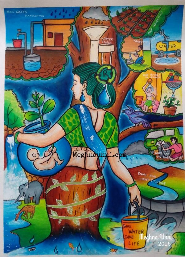 Poster on Save Water by Bhawna