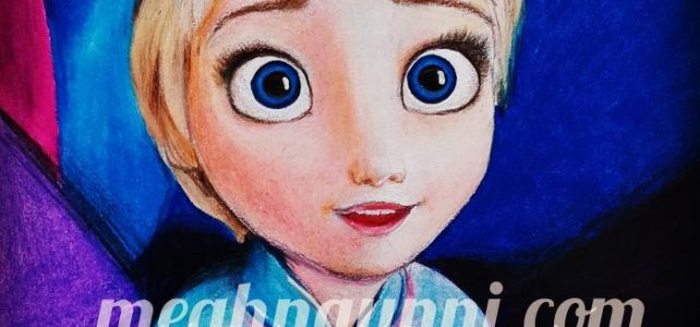 Little Elsa from Frozen 2 | Pencil Colour Drawing
