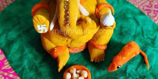 Eco-friendly Haldi Ganesha Idol Made by me