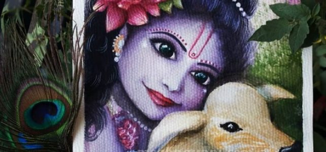 Happy Janmashtami | Baby Krishna Painting in Watercolours