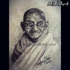 Gandhiji Miniature Pencil Sketch